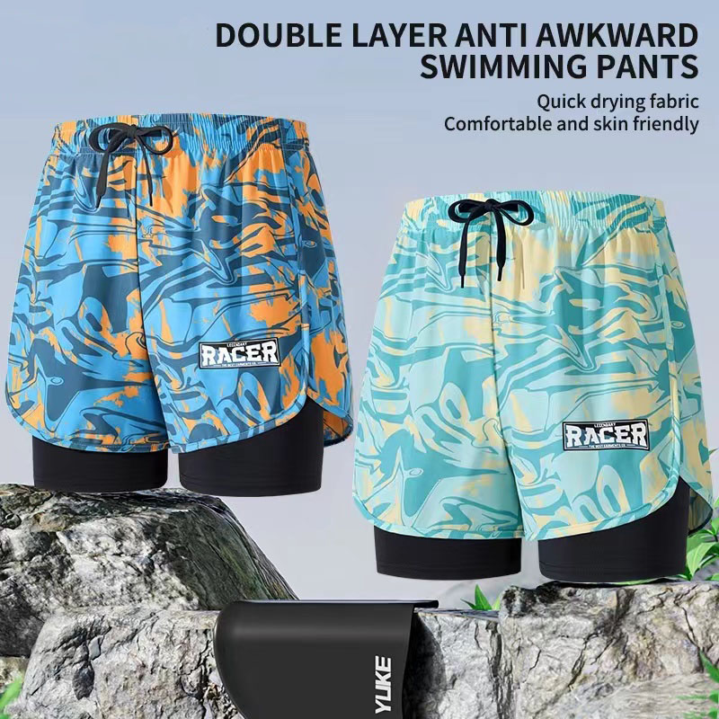 Swim Trunk Quick Dry - Swimming Trunks Adult Double Layer Quick