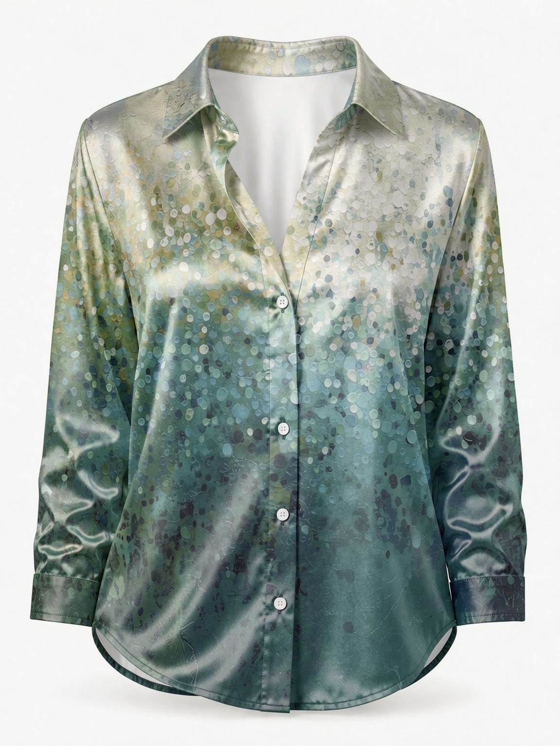 Women's Long-Sleeved Floral Pr - Resort Shirt Floral ulasan dan harga
