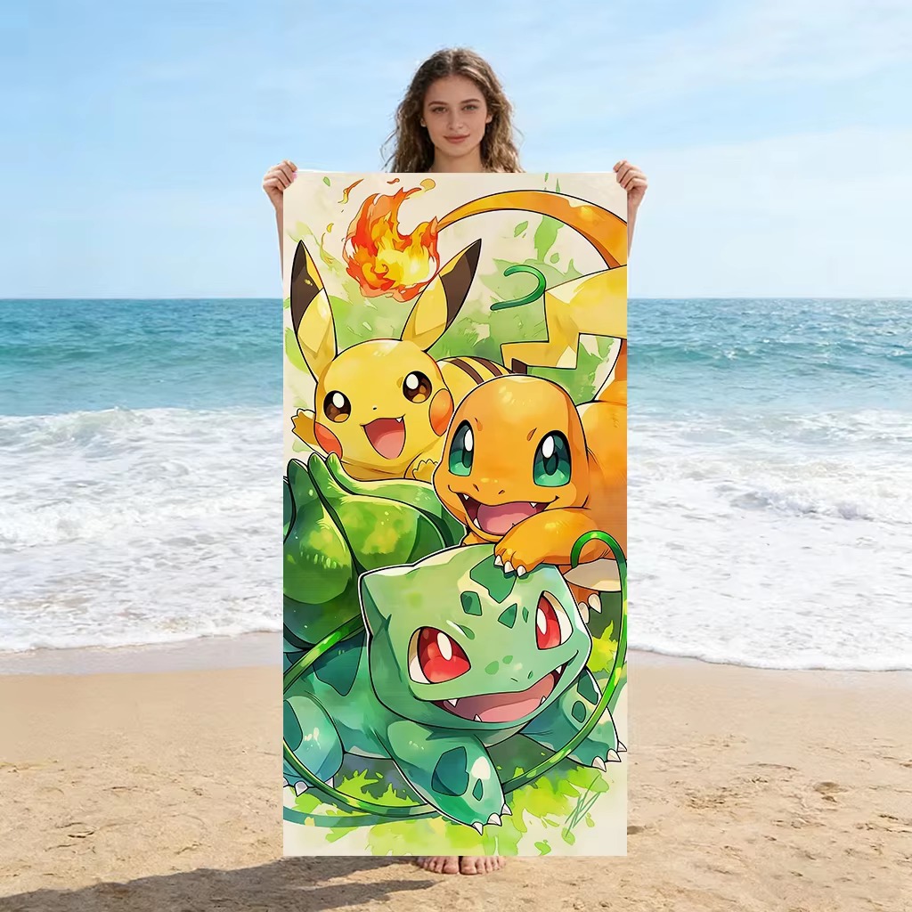 P-Pokemon Starters Anime Beach - Beach Towel Large ulasan dan harga
