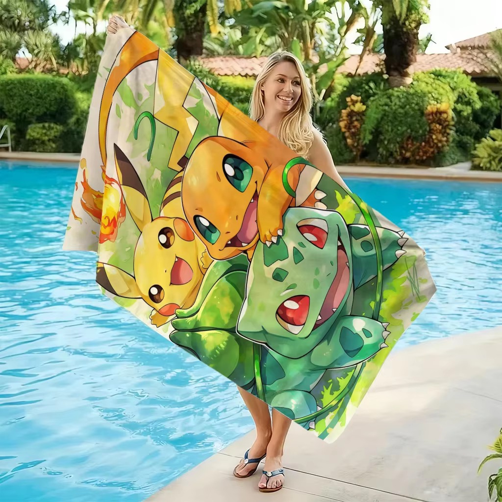 P-Pokemon Starters Anime Beach - Beach Towel Large ulasan dan harga