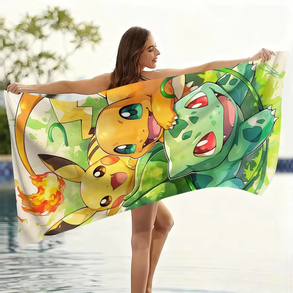 P-Pokemon Starters Anime Beach - Beach Towel Large ulasan dan harga
