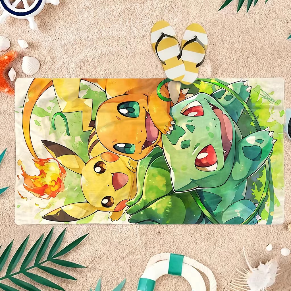 P-Pokemon Starters Anime Beach - Beach Towel Large ulasan dan harga