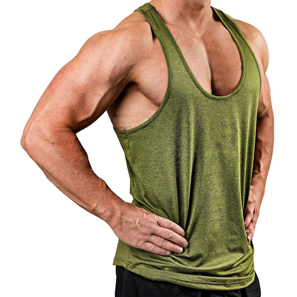 Men's Fitness Solid Color V-Ne - Tank Top Muscle ulasan dan harga