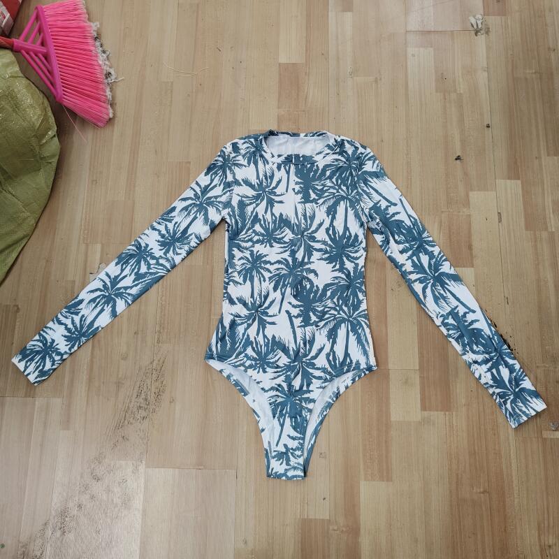 Tropical Palm Print Bodysuits  - Swim Trunk Quick Dry ulasan dan harga