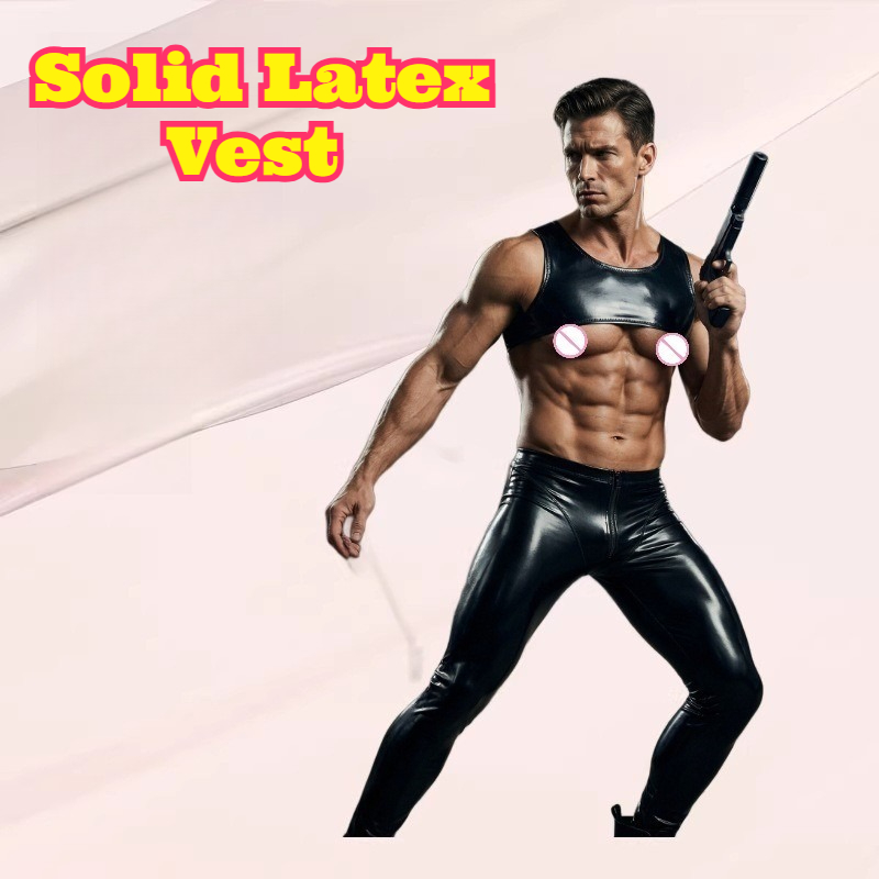 Solid Latex Vest Tight Short T - Tank Top Muscle ulasan dan harga