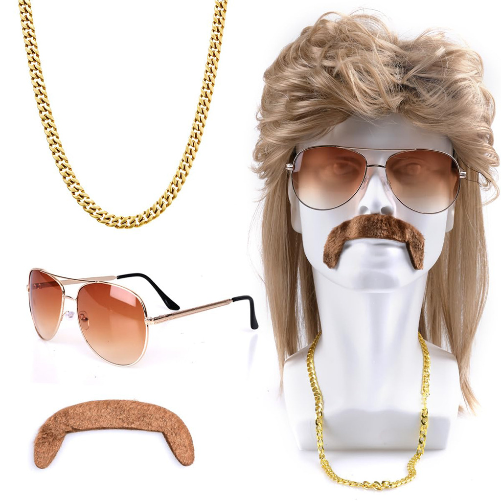 80s Disco Synthetic Wig Set Go - Sunglass Retainer Cord ulasan dan harga