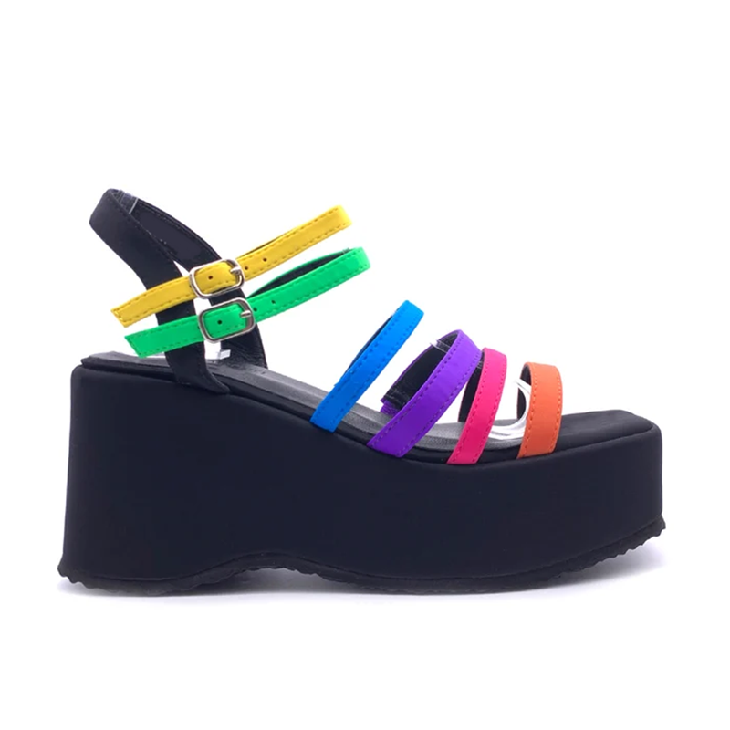 Narrow Band Mized Colors Sanda - Casual Sandal Leather ulasan dan harga