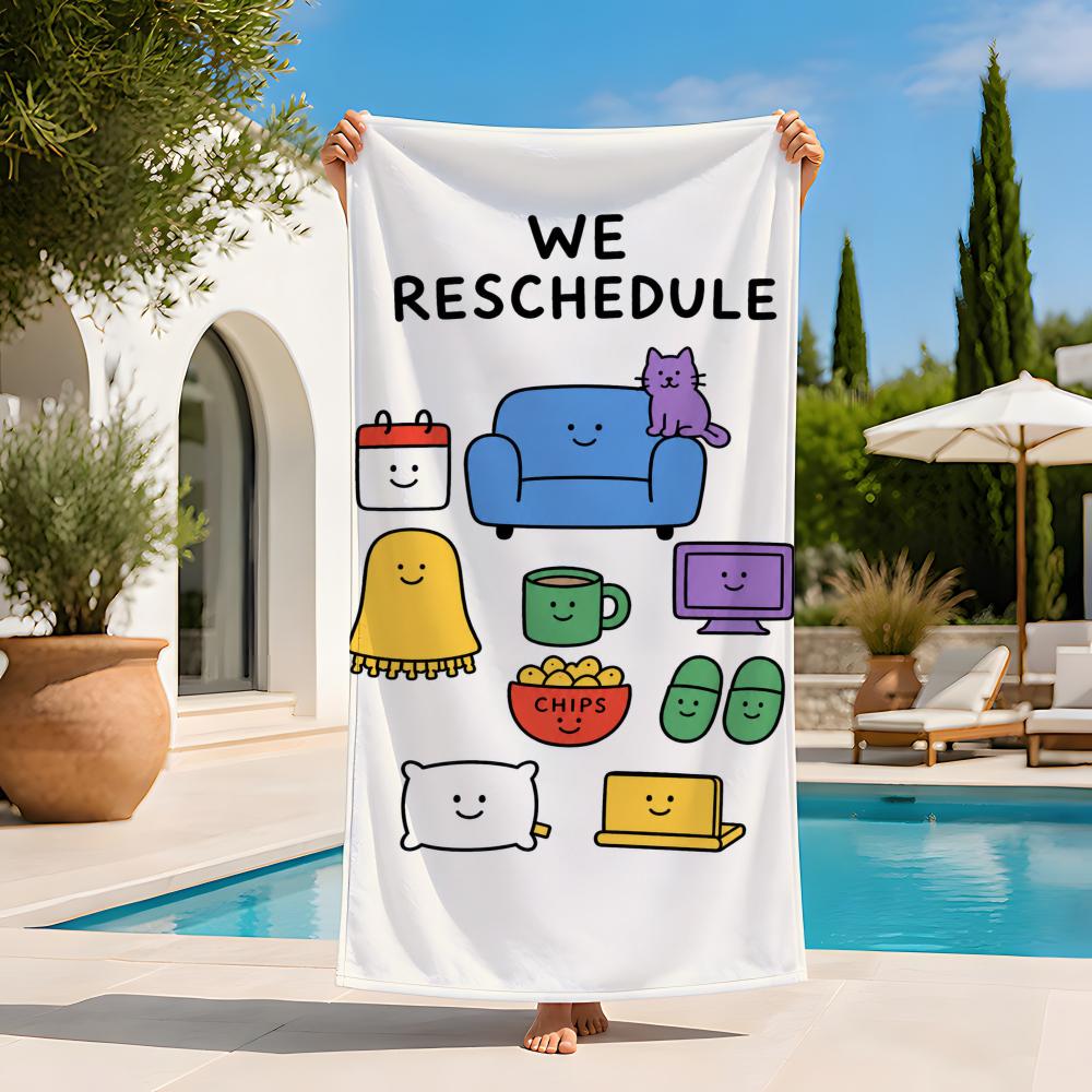 Can We Reschedule Lazy Days Cl - Beach Towel Large ulasan dan harga