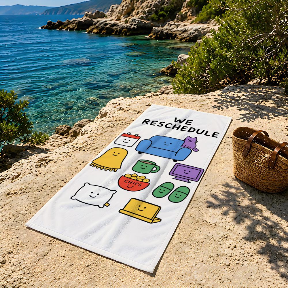 Can We Reschedule Lazy Days Cl - Beach Towel Large ulasan dan harga