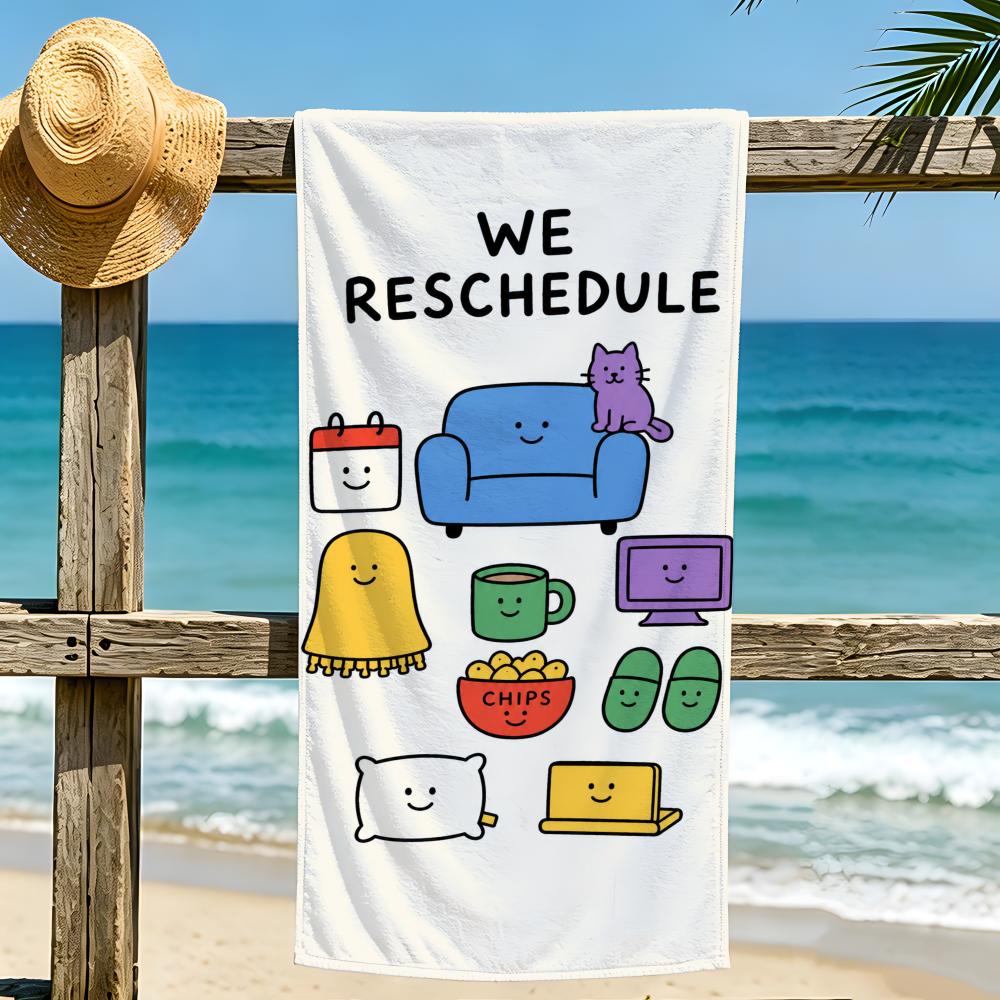 Can We Reschedule Lazy Days Cl - Beach Towel Large ulasan dan harga