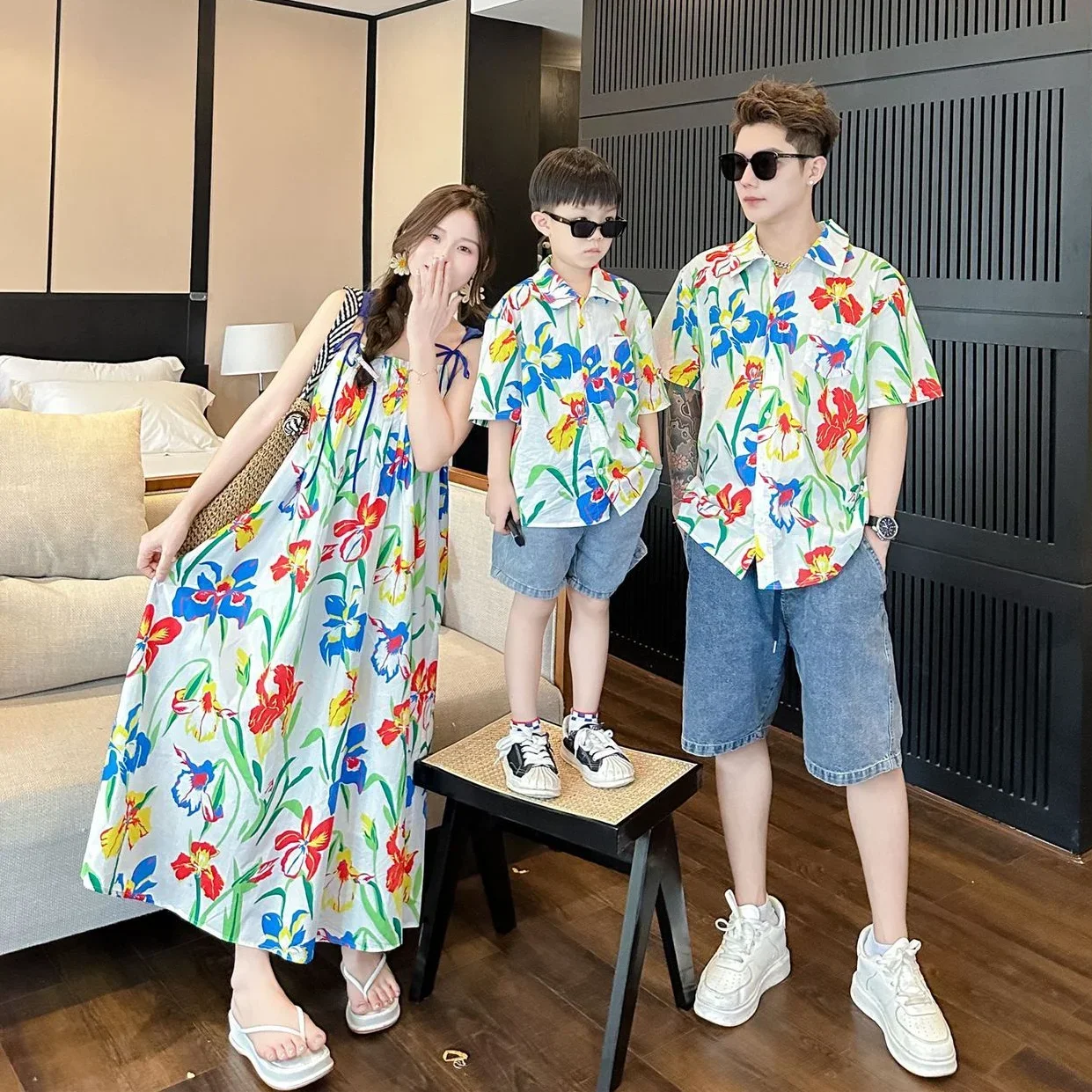 VacationClothes Korean Mommy a - Resort Shirt Floral ulasan dan harga